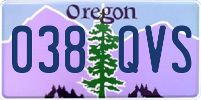 OR license plate 038QVS