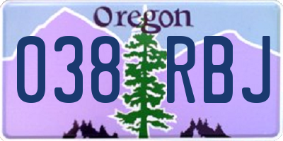 OR license plate 038RBJ