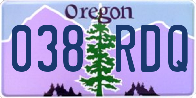 OR license plate 038RDQ