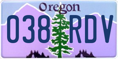 OR license plate 038RDV