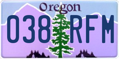 OR license plate 038RFM