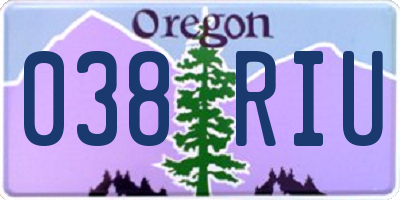 OR license plate 038RIU