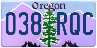 OR license plate 038RQC