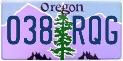 OR license plate 038RQG