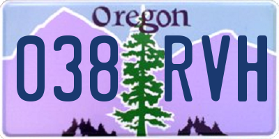 OR license plate 038RVH