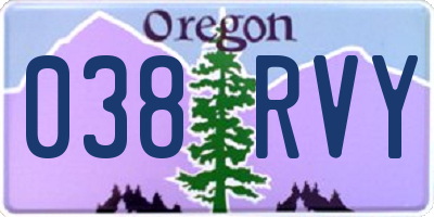 OR license plate 038RVY