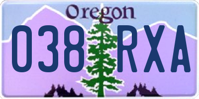 OR license plate 038RXA