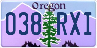 OR license plate 038RXI