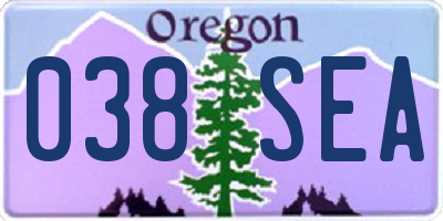 OR license plate 038SEA