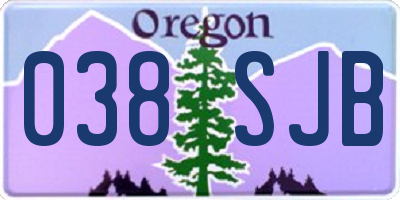 OR license plate 038SJB