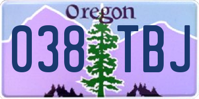 OR license plate 038TBJ