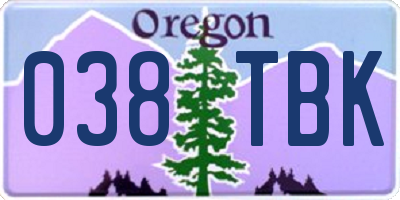OR license plate 038TBK