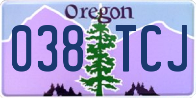 OR license plate 038TCJ