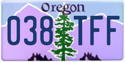 OR license plate 038TFF