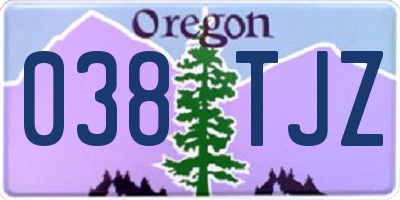 OR license plate 038TJZ