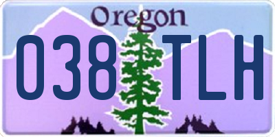 OR license plate 038TLH