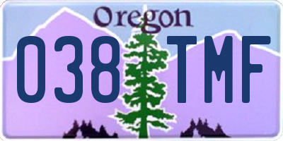 OR license plate 038TMF