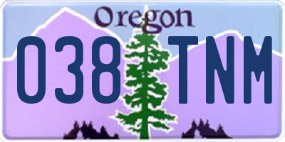 OR license plate 038TNM