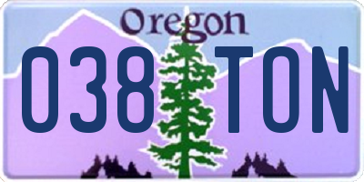 OR license plate 038TON