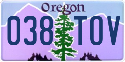 OR license plate 038TOV