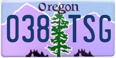 OR license plate 038TSG