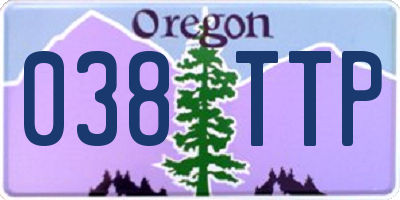 OR license plate 038TTP