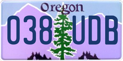 OR license plate 038UDB