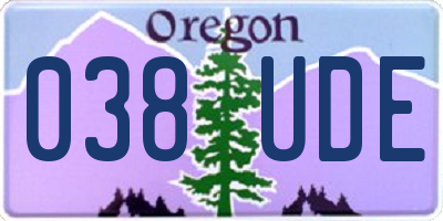 OR license plate 038UDE