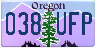 OR license plate 038UFP