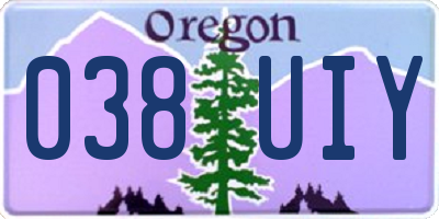 OR license plate 038UIY