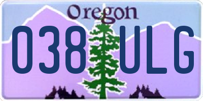 OR license plate 038ULG
