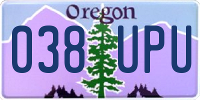 OR license plate 038UPU