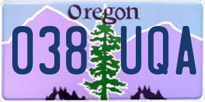 OR license plate 038UQA