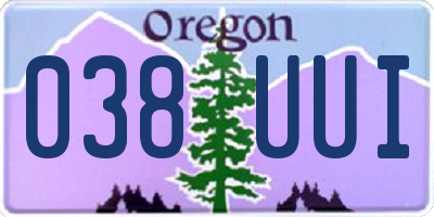OR license plate 038UUI