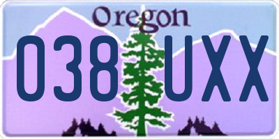 OR license plate 038UXX