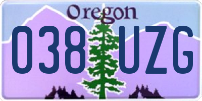 OR license plate 038UZG