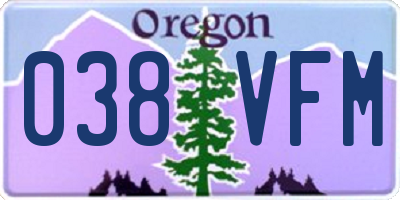 OR license plate 038VFM