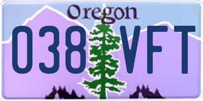 OR license plate 038VFT