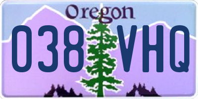 OR license plate 038VHQ