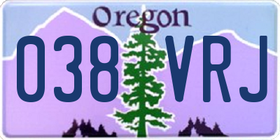 OR license plate 038VRJ