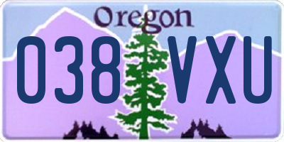 OR license plate 038VXU
