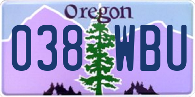 OR license plate 038WBU