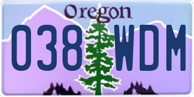 OR license plate 038WDM