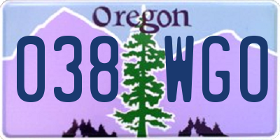 OR license plate 038WGO