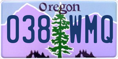 OR license plate 038WMQ