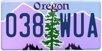 OR license plate 038WUA