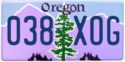 OR license plate 038XOG