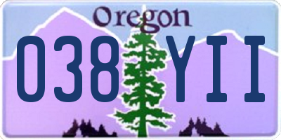 OR license plate 038YII