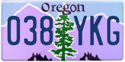 OR license plate 038YKG