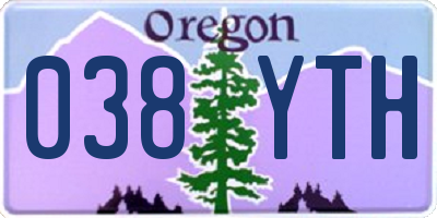 OR license plate 038YTH